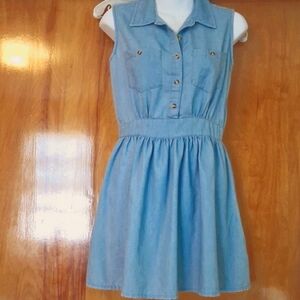 Sleeveless Jean Shirtdress